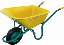 Carretilla Nylon Amarilla Theca 100 Litros Rueda Neumatica