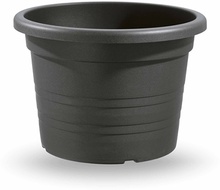 Maceta Cilindro Plastico Antracita 24cm