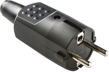 Clavija 4.8mm Caucho 16a-250v Negro Duolec