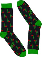 Calcetin Zuper Fantasia Botella Sidra Negro/verde Talla Grande 43-46