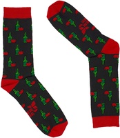 Calcetin Zuper Fantasia Botella Sidra Gris/rojo Talla Mediana 41 Al 43