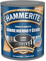 Esmalte Metalico Directo Hammerite Liso Brillo Negro 750ml