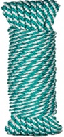 Cuerda Polipropileno / Helicoidal 5mm 25 metros Verde/blanco
