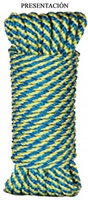 Cuerda Polipropileno / Helicoidal 5mm 15 metros Azul/amarillo