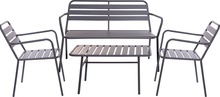 Conjunto Jardin Metalico Set 4 Piezas Gris