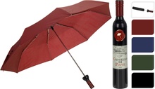 Paraguas Plegable Funda Botella Vino 4ass