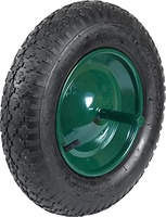 Rueda Neumatica Carretillo Obra 350x8 Disco Acero Verde