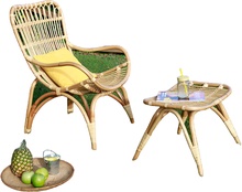 Sillon Haboo + Reposapies. Ratan Natural