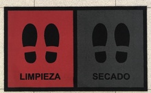 Felpudo Desinfeccion Limpia-seca Rojo/gris 45x75cm