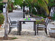 Mesa Aluminio Jardin con 4 Sillas Modelo Orlando