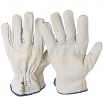 Guante Piel Flor Vacuno Blanco T7