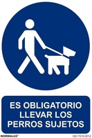 Se�al Obligatorio Perros Sujetos Pvc 0,7 mm 300X400 mm