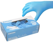 Guantes Cegasa Nitrilo Azul T6-6,5 100 uds