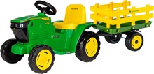 Mini Tractor Electrico John Deere 6V con remolque