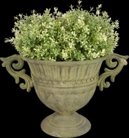 Maceta Metal Envejecido Verde Redonda S