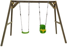 Columpio Madera Xylo Doble + Asiento Bebe
