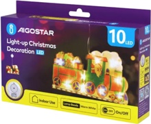 Adorno Navidad Figura Luz Tren a Pilas con Ventosa