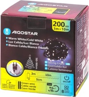 Tira Luces Navidad con Pilas Luz Amarilla y Blanca 10 Mt