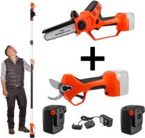 Pack Profesional Poda Stocker Tijera + Motosierra de Poda Magma E-150 LM 21+ Mango Telescopico 210-310 cm