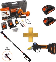 Altuna Kit de Poda a Bater�a de Titanio - Motosierra a Bater�a AF180 + Tijeras de Podar El�ctrica AF37 + P�rtiga Telesc�pica AFPER2