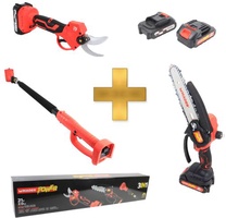 Kit de Poda a Bater�a Mader- Motosierra a Bater�a + Tijeras de Podar El�ctricas + P�rtiga Telesc�pica 2mt