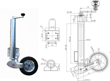 Pie Apoyo Automatico Remolque 60mm Rueda Jockey Carro Pie Apoyo Automatico Remolque 60mm Rueda Jockey Carro
