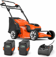Pack cortac�sped autopropulsado Husqvarna LC142iS 42 cm + 2 bater�as B140 4 Ah y cargador C80