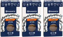 Pack 3 cadenas de motosierra Husqvarna X-CUT SP33G 64 eslabones · .325 · 1,3 mm Pack 3 cadenas de motosierra Husqvarna X-CUT SP33G 64 eslabones · .325 · 1,3 mm