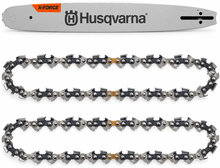 Pack espada motosierra Husqvarna X-Force 18 pulgadas + 2 cadenas S35G 72 eslabones · .325 · 1,5 mm Pack espada motosierra Husqvarna X-Force 18 pulgadas + 2 cadenas S35G 72 eslabones · .325 · 1,5 mm