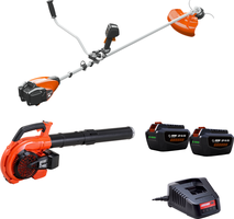 Pack jardín ECHO 56 V: desbrozadora DSRM-2600U + soplador DPB-2600 + 2 baterías 4,5 Ah y cargador Pack jardín ECHO 56 V: desbrozadora DSRM-2600U + soplador DPB-2600 + 2 baterías 4,5 Ah y cargador