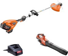 Pack mantenimiento jardín ECHO 56 V: desbrozadora DSRM-2400L + soplador DPB-2500 + 2 baterías 4,5 Ah y cargador ultrarrápido Pack mantenimiento jardín ECHO 56 V: desbrozadora DSRM-2400L + soplador DPB-2500 + 2 baterías 4,5 Ah y cargador ultrarrápido