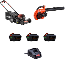Pack jardín ECHO: cortacésped DLM-5100SP + soplador DPB-2600 PRO + 3 baterías y cargador Pack jardín ECHO: cortacésped DLM-5100SP + soplador DPB-2600 PRO + 3 baterías y cargador