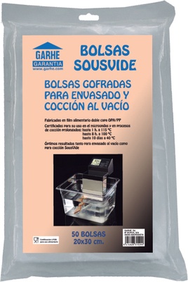 Paquete 50 Bolsas Gofrada Cocci�n Envasado Al Vacio 20x30 cm 