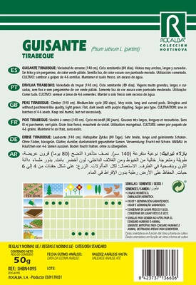 Semilla Guisante Tirabeque 250 gr