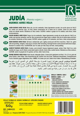 Semilla Judia Buenos Aires Vaina Roja 250 gr