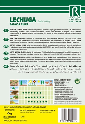 Semilla Lechuga Batavia Rubia