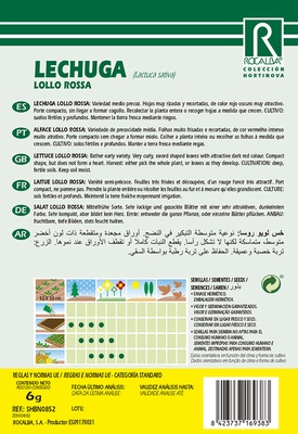 Semilla Lechuga Crispa Lollo Rossa