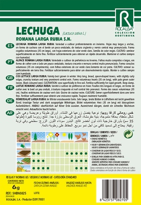 Semilla Lechuga Romana Larga Rubia