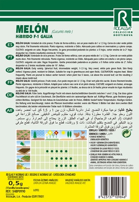 Semilla Profesional Melon Hibrido F1 Galia