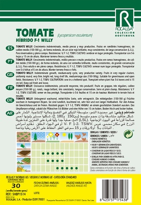 Semilla Profesional Tomate Hibrido F1 Willy