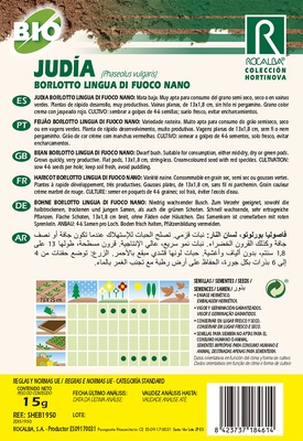 Semilla Ecologica Judia Borlotto Lengua de Fuego Enana