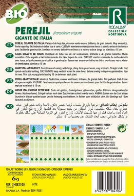 Semilla Ecologica Perejil Gigante de Italia