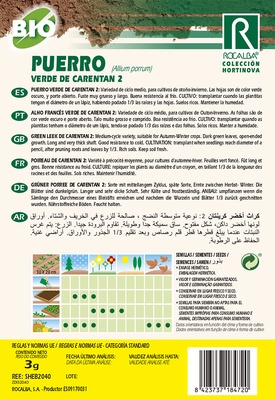 Semilla Ecologica Puerro de Carentan 2