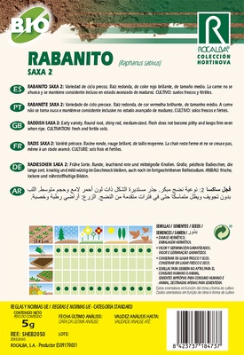 Semilla Ecologica Rabanito Saxa 2