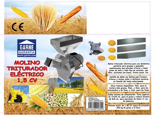 Molino Cereal Electrico Cromado 1.5cv 
