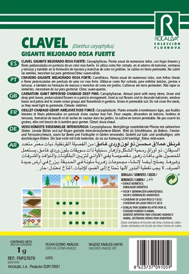 Semilla Clavel Gigante Mejorado Rosa Fuerte