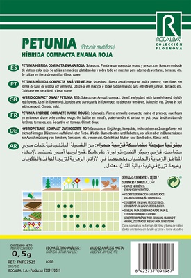 Semilla Petunia Hibrida Compacta Enana,encarnada