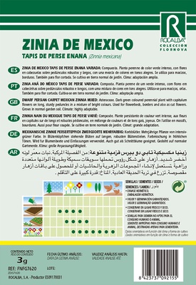 Semilla Zinia de Mexico Tapis de Perse Enana Variada