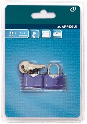 2 Candados acero Rojo / Azul 20mm