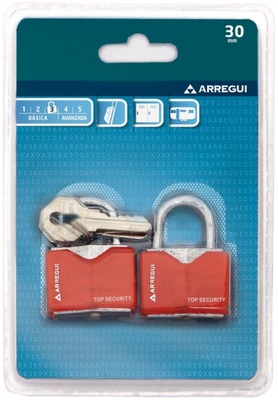 2 Candados acero Rojo / Azul 20mm